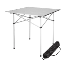 2021 Popular Camping Lightweight Aluminum Folding Table Roll Up Portable Square Table With Carry Bag